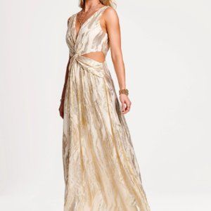 Ramy Brook Irene Fil Coupé Maxi Dress - Cream - NWT